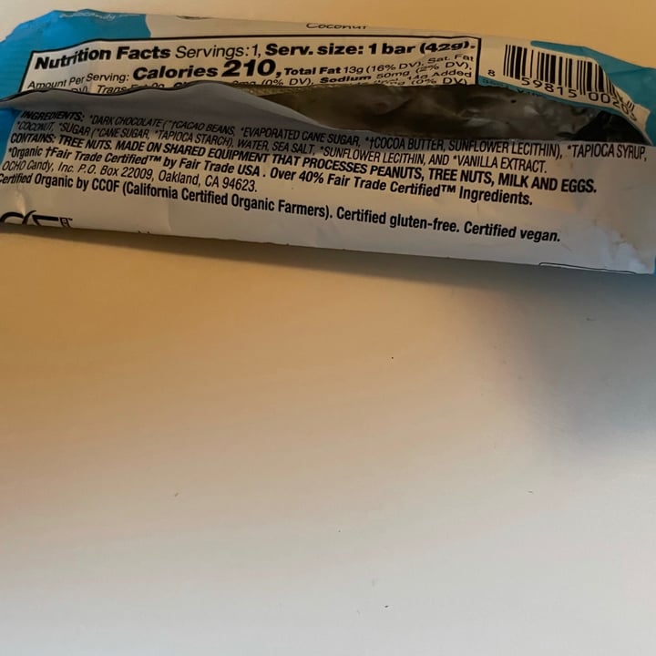 photo of OCHO Organic Ocho coconut Bar shared by @mol on  24 Aug 2021 - review