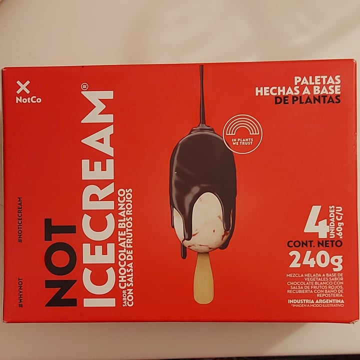 review photo of NotCo Not Icecream Paletas sabor Chocolate Blanco con Salsa de Frutos Rojos shared by @horsac on 23 Nov 2021 - review
