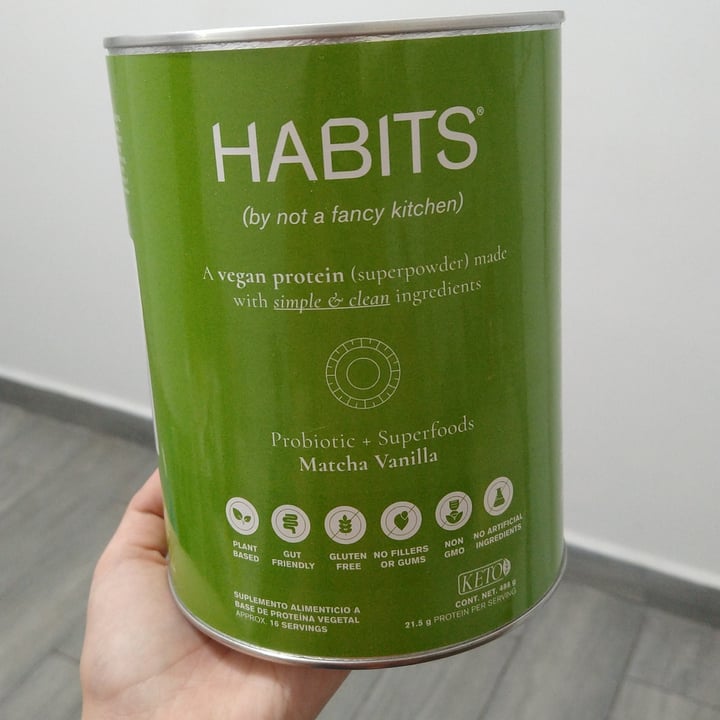 photo of Habits by Not a Fancy Kitchen Vegan Protein Matcha Vainilla shared by @memevegan on  11 Apr 2022 - review