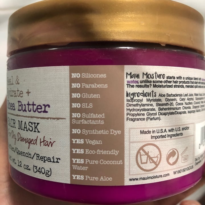 review photo of Maui Moisture Heal & Hydrate + Shea Butter Hair Mask shared by @ximenamir on 04 Jun 2021 - review
