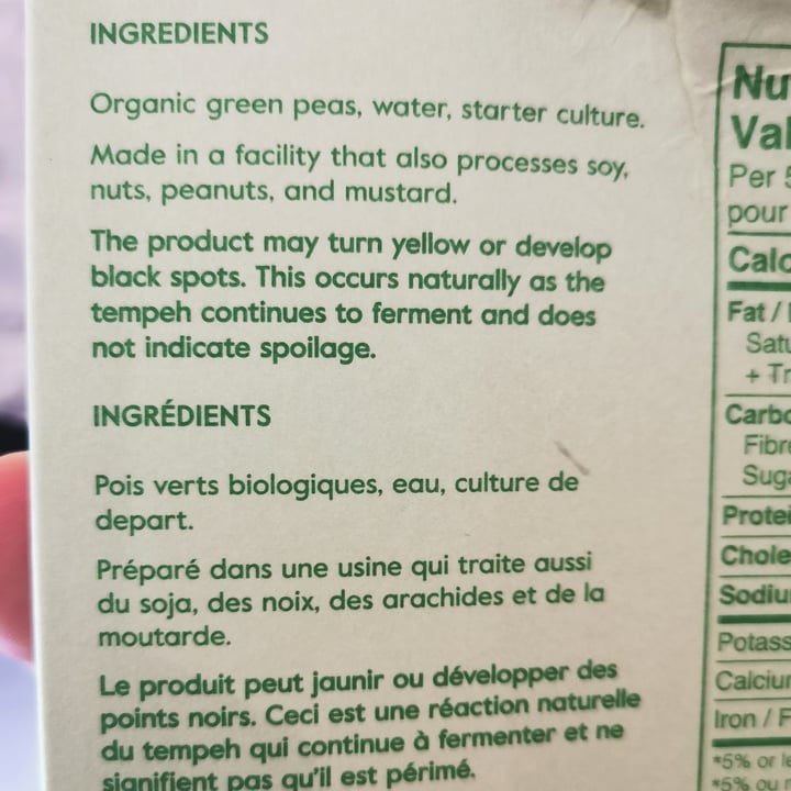 review photo of Tempea Natural Foods Fresh Green Pea Tempeh shared by @michela16 on 16 Feb 2021 - review