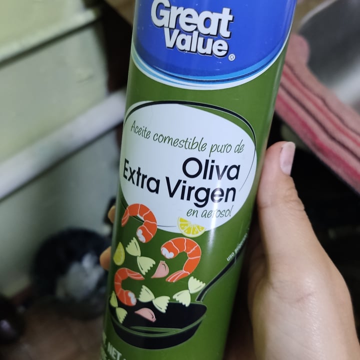 photo of Great Value  aceite en aerosol de oliva extra virgen shared by @kaipamyuhi on  29 Jun 2022 - review