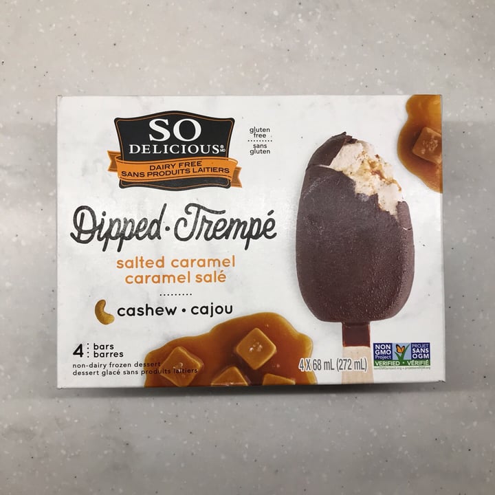 photo of So Delicious Dairy Free Dipped Salted Caramel Cashewmilk Ice Cream Bars shared by @natalieintven on  14 Aug 2019 - review