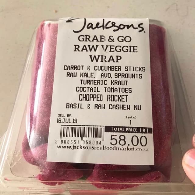 Photo of the dish “Grab and go raw veggie wrap”