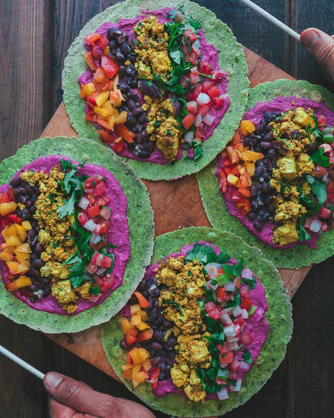 Vegan Pink Breakfast Burritos Recipe