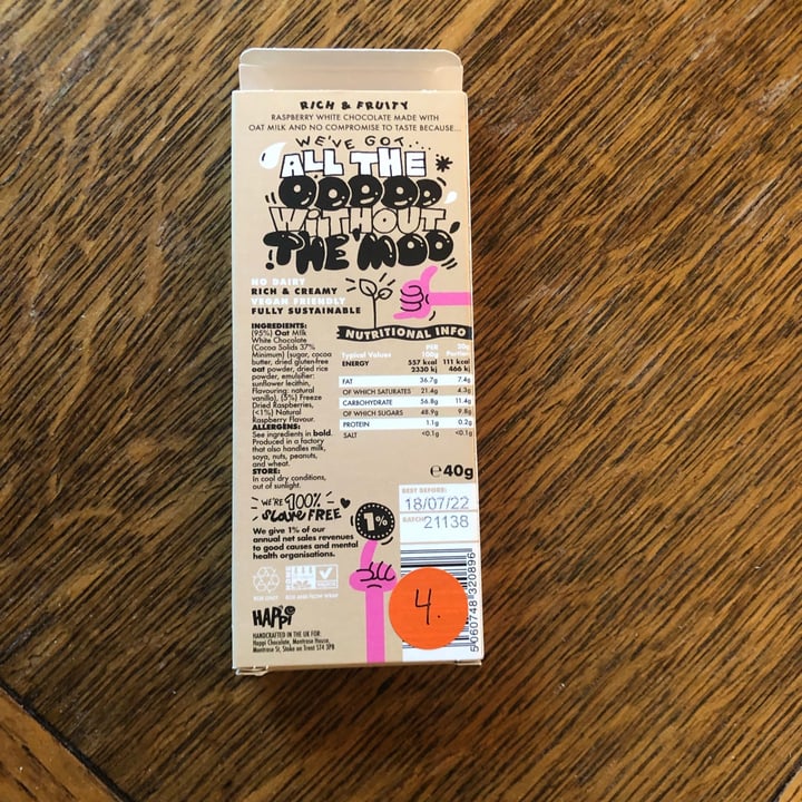review photo of Happi Happi white oat milk raspberry chocolate shared by @garen7 on 08 Apr 2022 - review