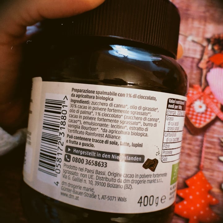 photo of dmBio Zartbitter-Crema di cacao amaro shared by @alessandrafuriosa on  26 Feb 2022 - review