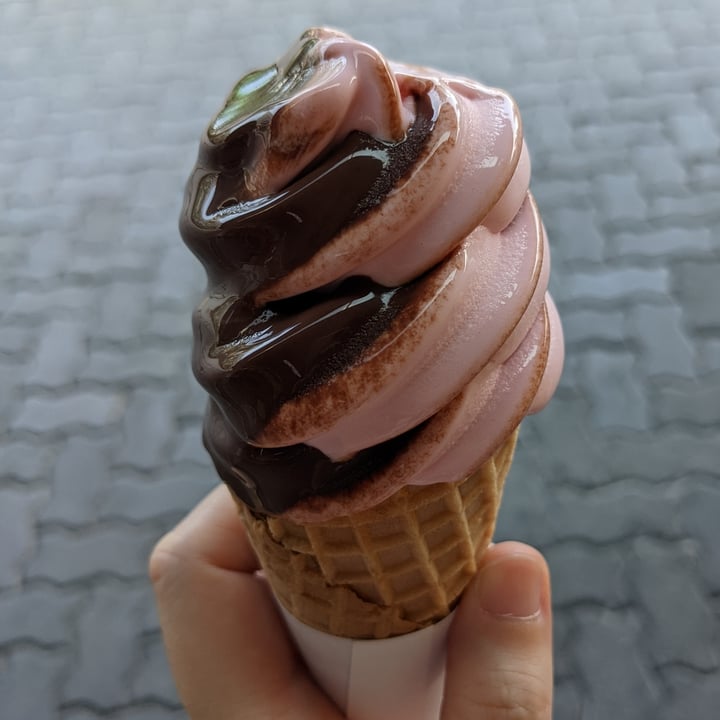 photo of Swedish Bistro | IKEA Singapore Tampines Dark Chocolate & Strawberry Twist Ice-Cream (Plant Based) shared by @debbiey on  04 Jul 2022 - review