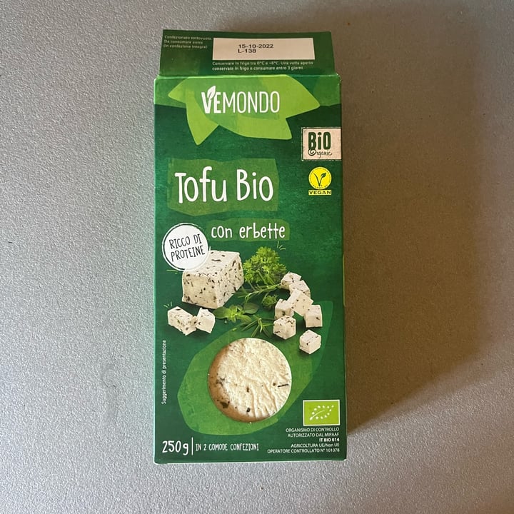 review photo of Vemondo Tofu Bio con Erbette shared by @matiz on 29 Aug 2022 - review