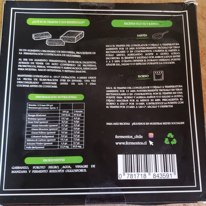 review photo of Fermentos Tempeh garbanzo- poroto Negro shared by @sotonarbona on 15 Jul 2021 - review