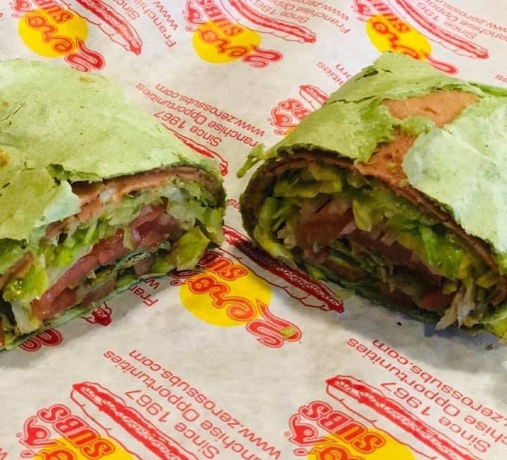 photo of Zero's Subs Oceanfront Vegan Wrap shared by @honestpastures on  10 Apr 2019 - review