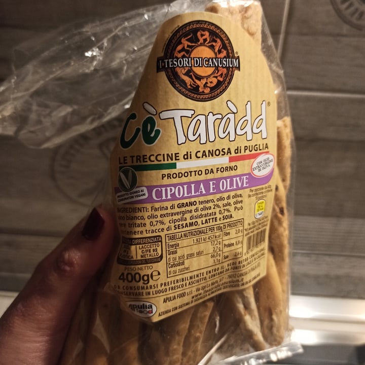 review photo of I tesori di canusium Treccine cipolle e olive shared by @eleonoracasss on 12 May 2022 - review
