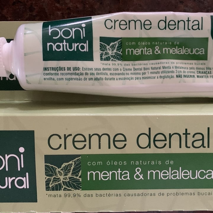 photo of Boni natural Creme Dental Menta & Melaleuca shared by @marnevasconcellos on  29 Apr 2022 - review