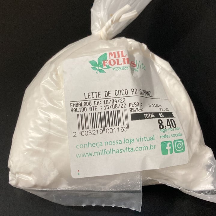 photo of Mil folhas Leite de coco em pó shared by @joycigomes on  23 Apr 2022 - review