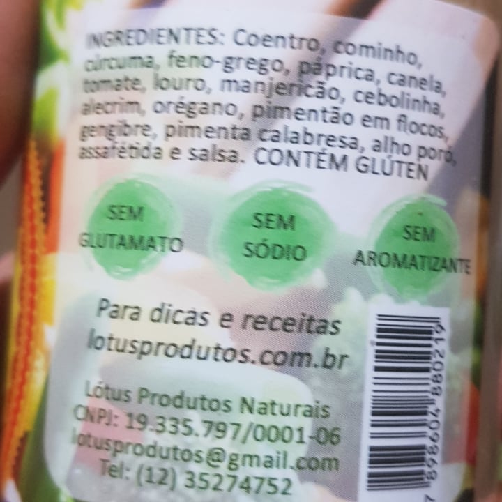 photo of Lotus produtos naturais Massala para legumes shared by @sergiocorreia on  14 Jul 2021 - review