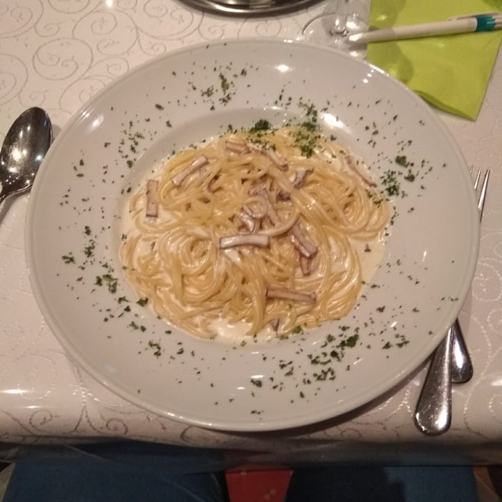 review photo of Restaurant Pizzeria Ambiente Spaghetti A La Carbonara Con Tofu shared by @josehdz on 30 Nov 2020 - review