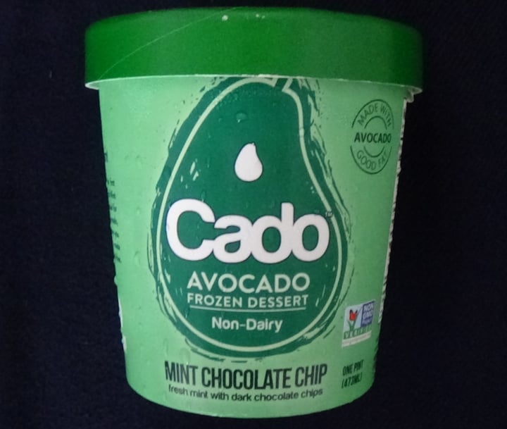 photo of Cado Avocado Ice Cream Avocado frozen dessert, mint chocolate chip shared by @feelideal on  24 Aug 2020 - review