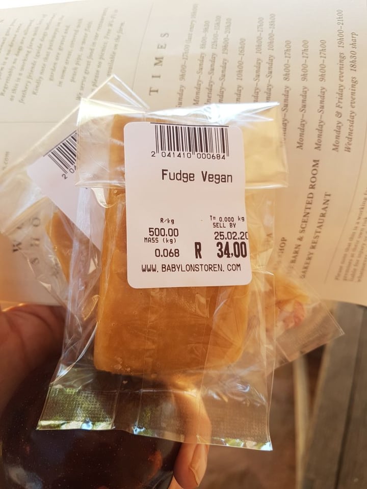 photo of Babylonstoren Vegan Fudge shared by @boardroomhippie on  05 Jan 2020 - review