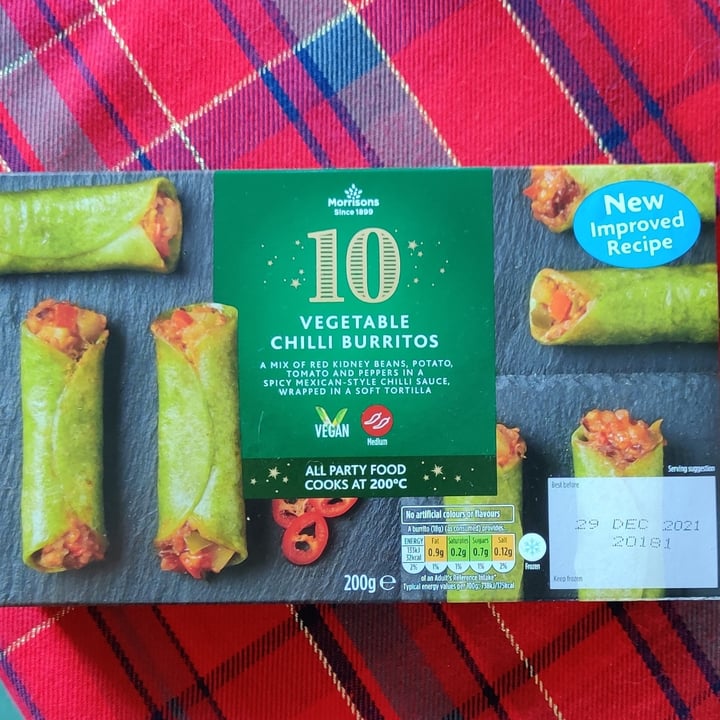 photo of Morrisons Vegetable chilli burritos shared by @nylalt on  15 Jan 2021 - review