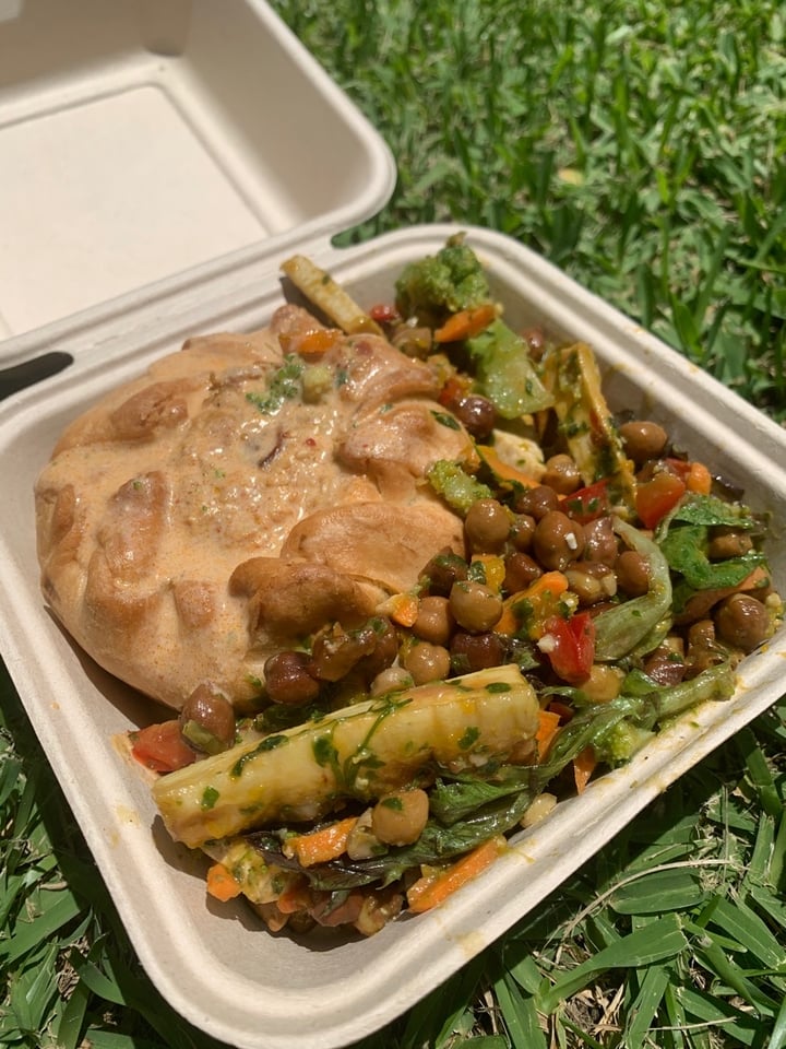 review photo of Vege Rama - Adelaide St Massman Curry Pie with Chickpea Pesto Salad shared by @plantbasedarmy on 03 Feb 2020 - review