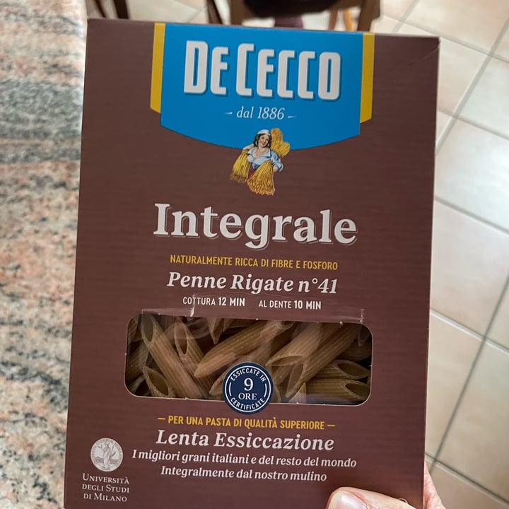 photo of De cecco Integrale penne rigate n 41 shared by @alicemarcolini on  18 Mar 2022 - review