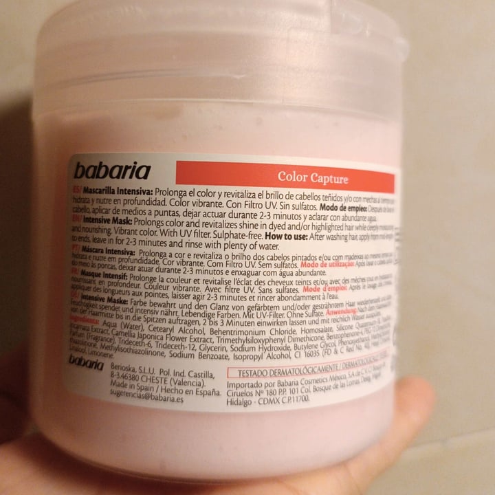 photo of Babaria mascarilla intensiva color capture shared by @kania on  21 Nov 2022 - review