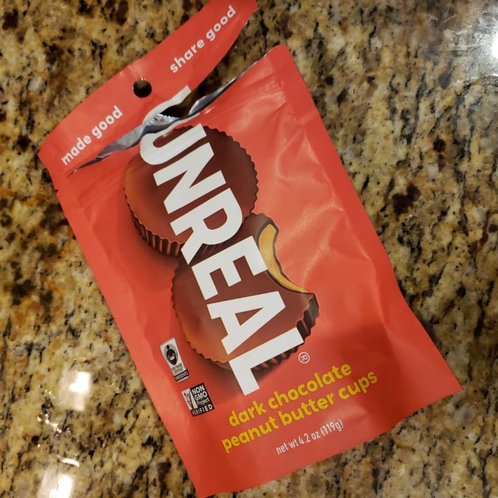 photo of UNREAL Crispy Dark Chocolate Peanut Butter Cups shared by @ambularfortheanimals on  07 Apr 2019 - review