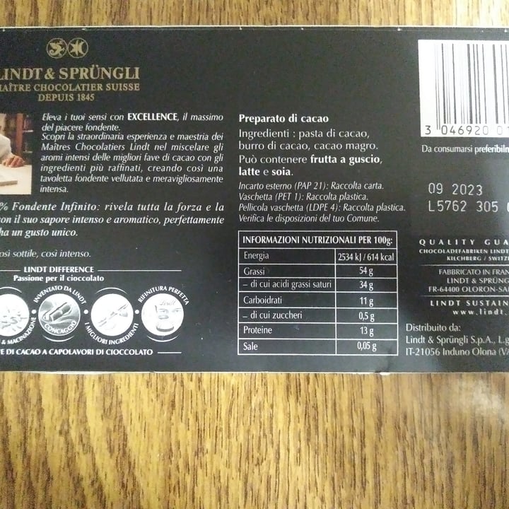 photo of Lindt Excellence 100% Cacao shared by @perlalily on  01 Dec 2022 - review
