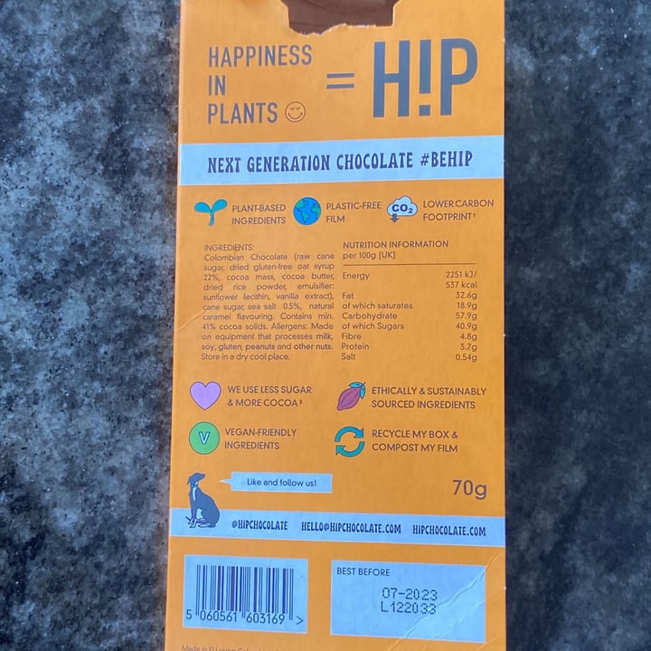 photo of HIP (H!P) Salted Caramel Oat M!lk Chocolate Bar shared by @raffylanfen on  16 Apr 2022 - review