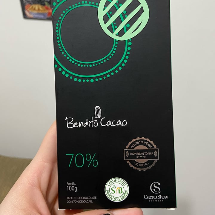 review photo of Bendito Cacao Chocolate 70% shared by @brunamoraez on 24 Aug 2022 - review