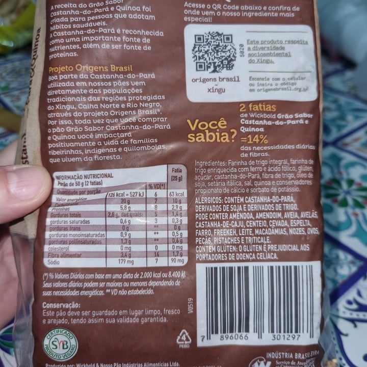photo of Wickbold pão integral castanha do Pará & Quinoa Pão Integral vegano Wickbold shared by @qwerty123 on  03 Aug 2022 - review