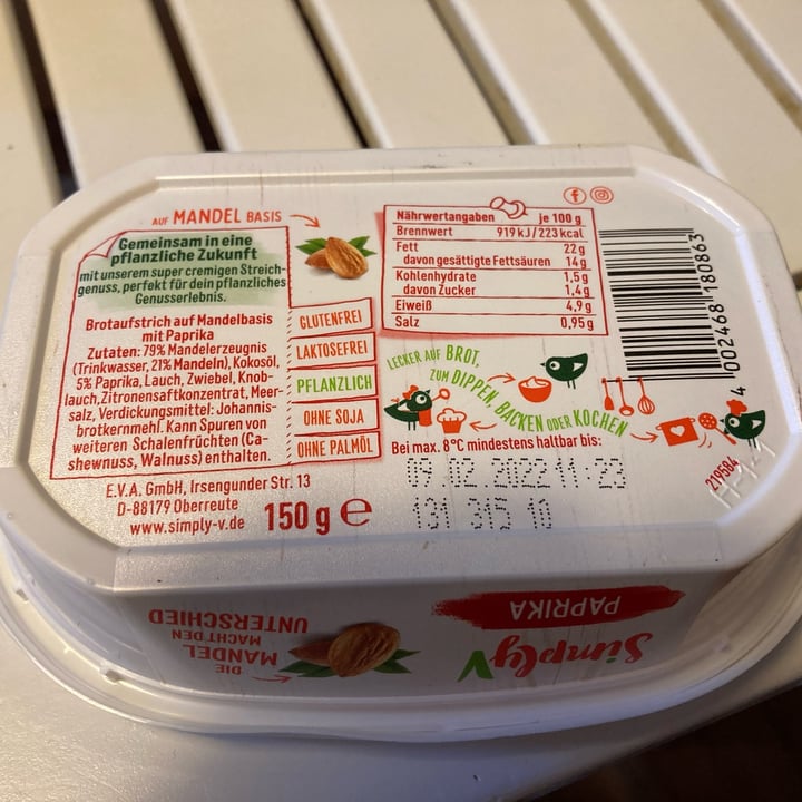 review photo of Simply V Cremiger Paprika Streichgenuss shared by @lamoona on 17 Jan 2022 - review