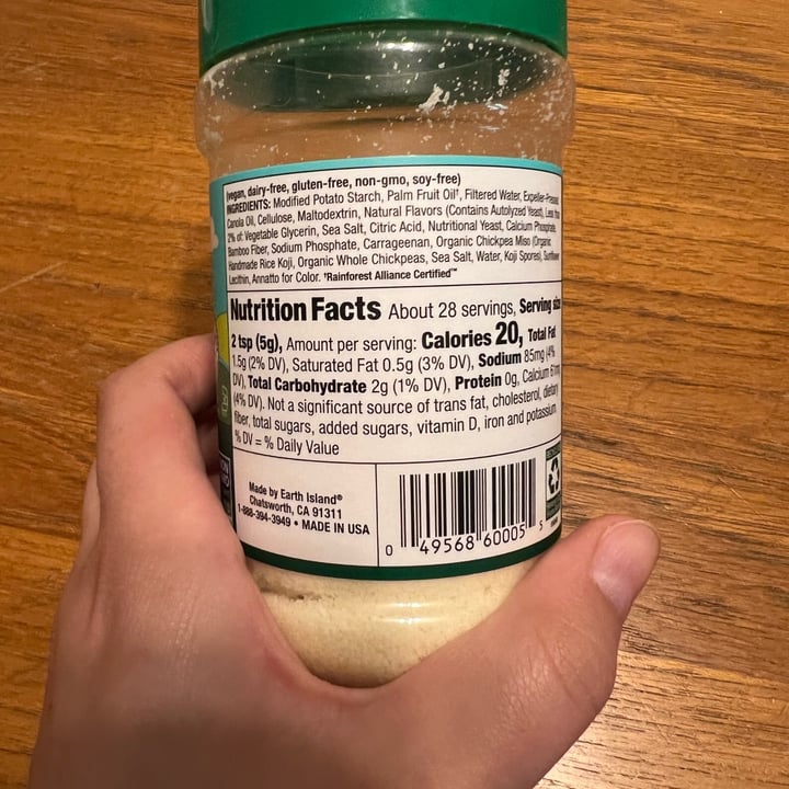 review photo of Follow Your Heart Dairy-Free Parmesan Grated Cheese shared by @gracemccarthy on 02 Aug 2022 - review