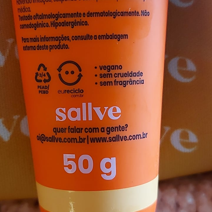 photo of Sallve Protetor Solar Facial shared by @lucoruja on  03 May 2022 - review