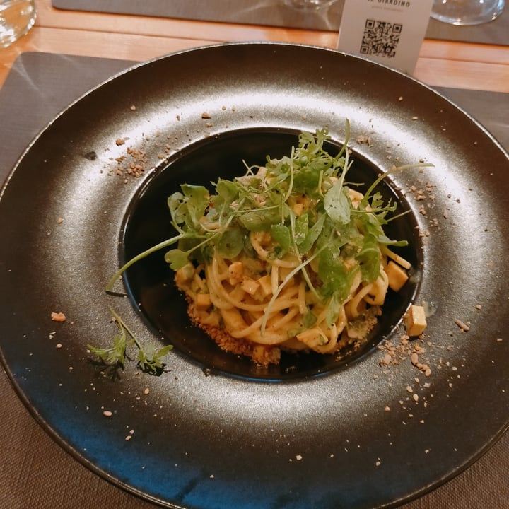photo of Il Giardino - green restaurant Spaghetti Alla Carbonara Vegetale shared by @malegria on  18 Jun 2022 - review