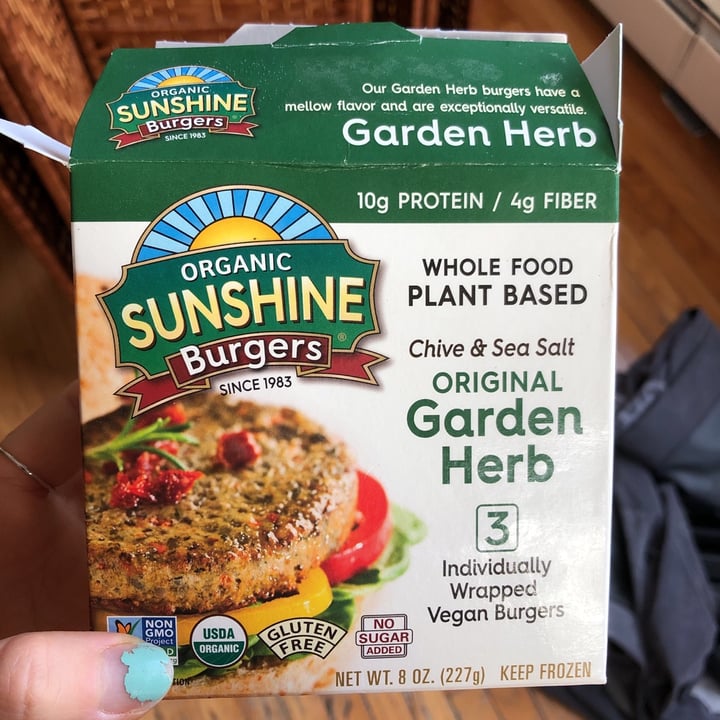photo of Organic Sunshine Burgers Garden Herb shared by @giishet on  01 Dec 2020 - review
