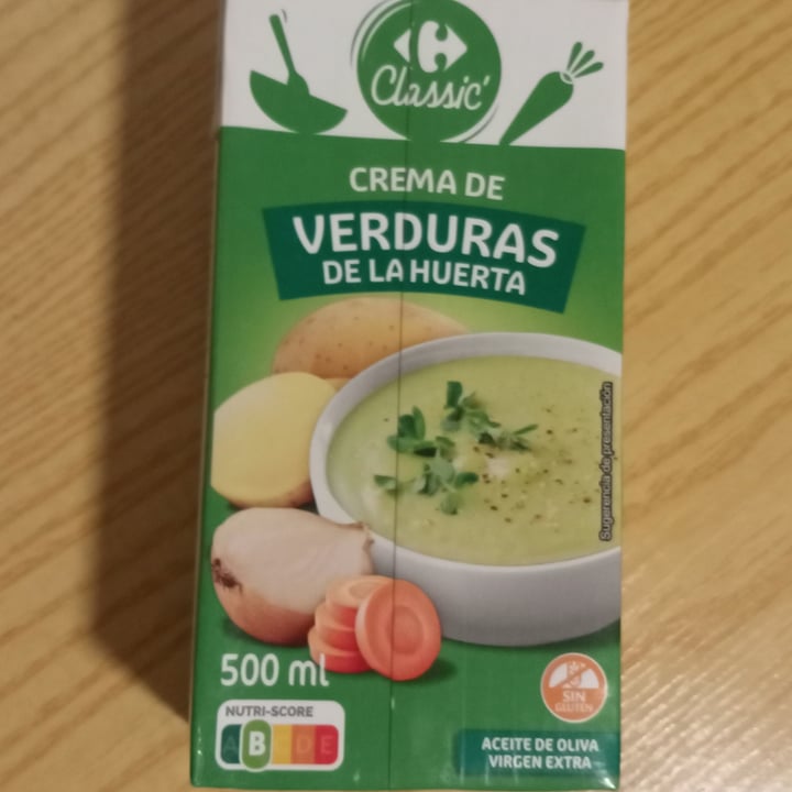 Crema de verduras de la huerta Carrefour sin gluten 1 l.