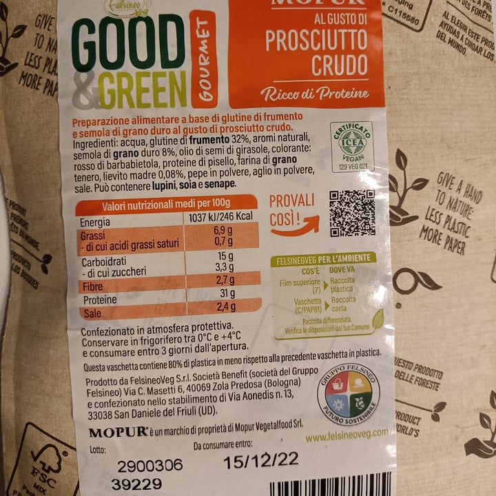 photo of Mopur vegetalfood Al gusto di prosciutto crudo shared by @papayafruit on  28 Sep 2022 - review
