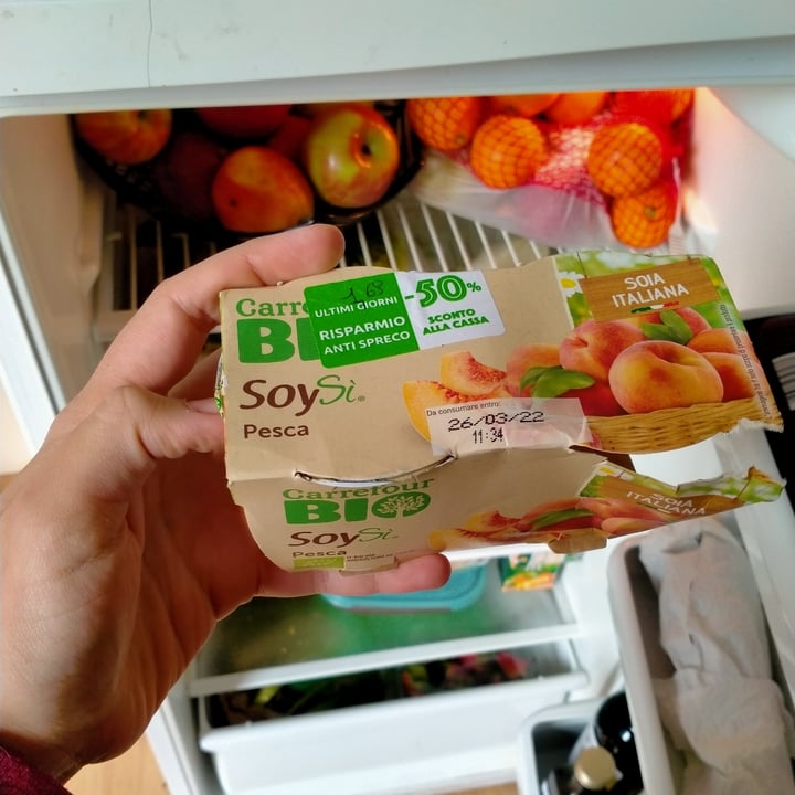 review photo of Carrefour Bio Yogurt Soysì pesca shared by @vegnanna02 on 27 Mar 2022 - review