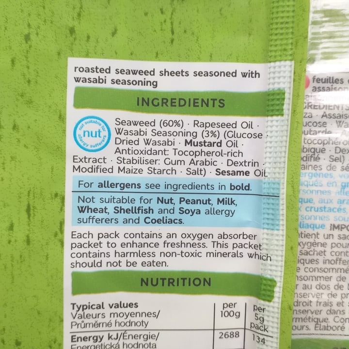 photo of Marks & Spencer Food (M&S) Wasabi Seaweed shared by @klavina on  08 Jul 2021 - review