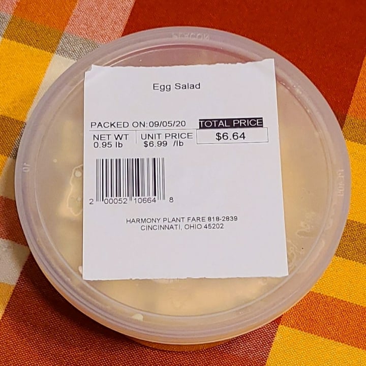 photo of Harmony Plant Fare Egg Salad shared by @agreene428 on  15 Sep 2020 - review