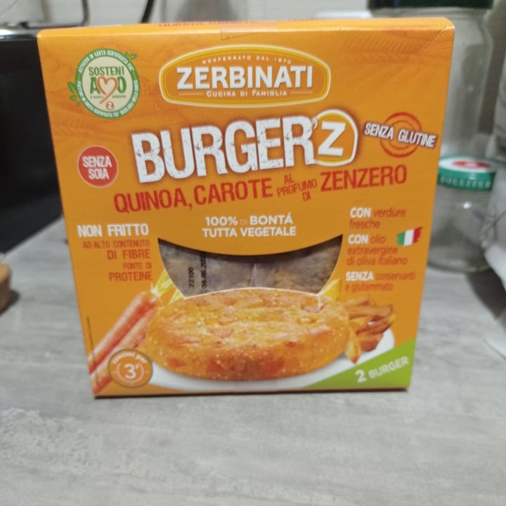 photo of Zerbinati Burger'Z Quinoa, Carote e Zenzero shared by @alessandraplus on  02 May 2022 - review