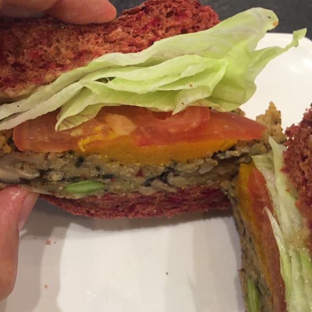 Photo of the dish “Teriyaki Mushroom Millet Burger”