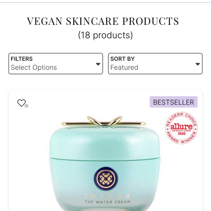photo of Tatcha The Water Cream shared by @majesticvegan on  31 Dec 2021 - review