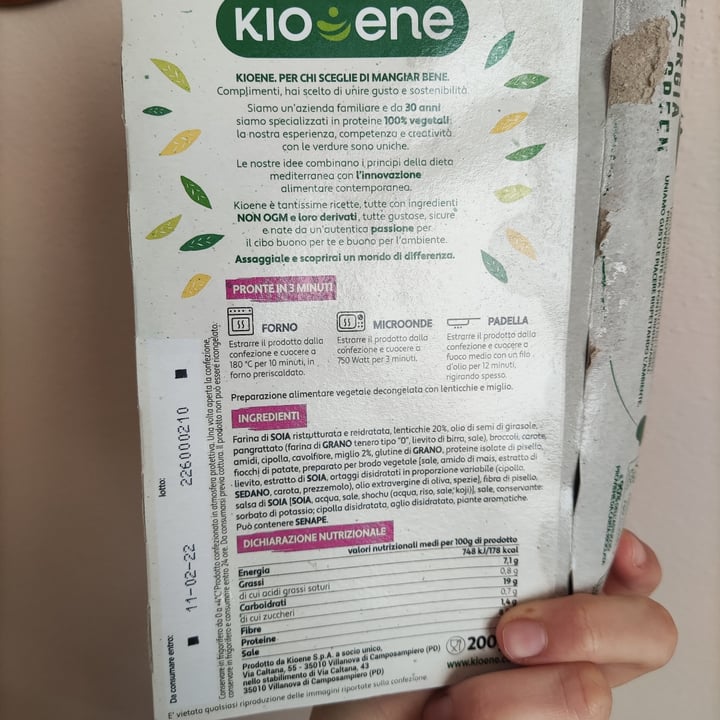 photo of Kioene Polpette lenticchie e miglio shared by @jessiveneziani on  07 Apr 2022 - review
