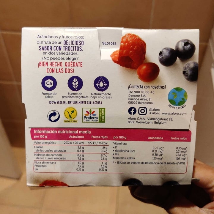 review photo of Alpro 2x Arándanos 2x Frutos rojos shared by @verolero on 10 Dec 2021 - review