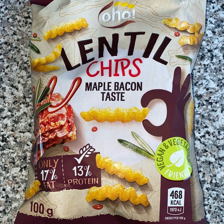 photo of Oho! Lentil Chips Maple Bacon Taste  shared by @tsarinaveg on  01 Oct 2022 - review