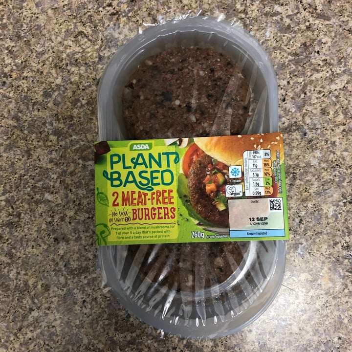 photo of ASDA Plant Based Burgers shared by @southernveganupnorth on  11 Sep 2020 - review