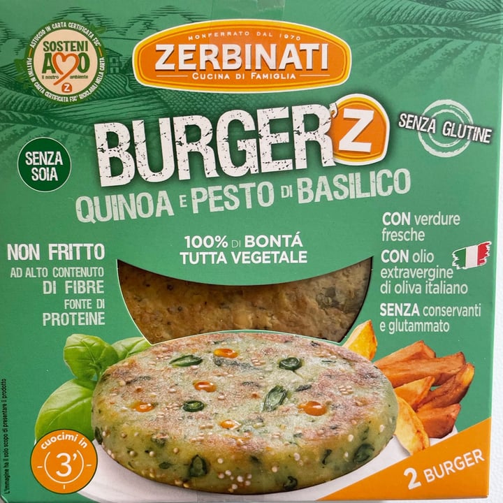 photo of Zerbinati Burger Quinoa E Pesto Di Basilico shared by @conigliospaventato on  19 May 2022 - review