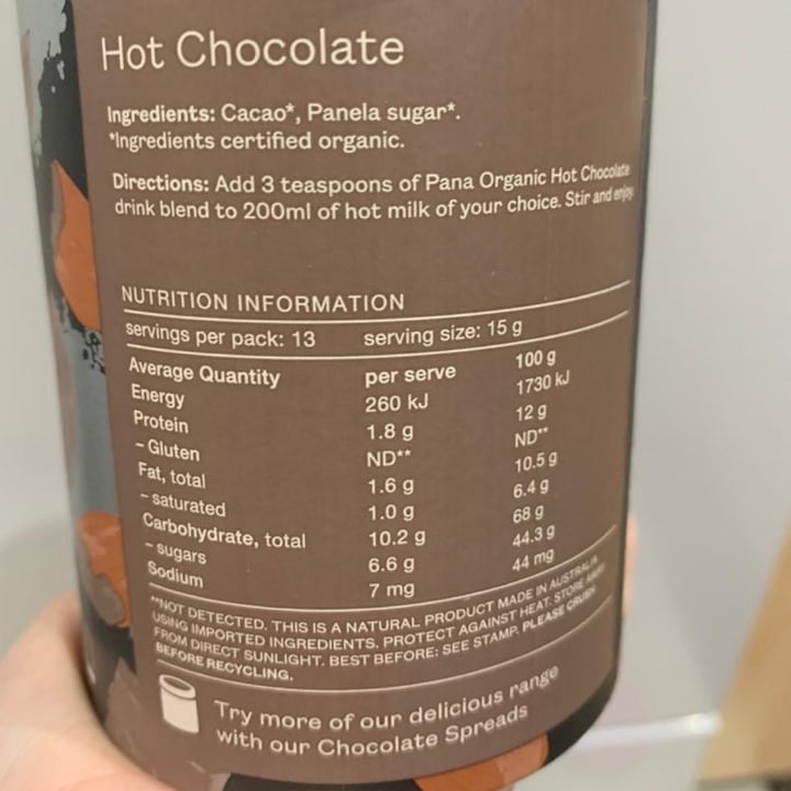 photo of Pana Organic Pana Organic Hot chocolate shared by @arianemeschiatti on  25 Jul 2022 - review